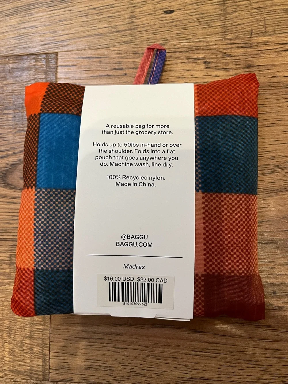 BAGGU Madras Standard Reusable Bag BNWT